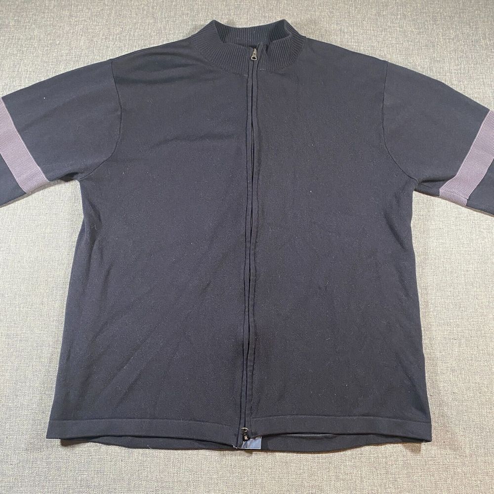 Nike Dri-Fit Nylon‎ Blend Full Zip Jacket Mens Size XL Black Stretch Performance